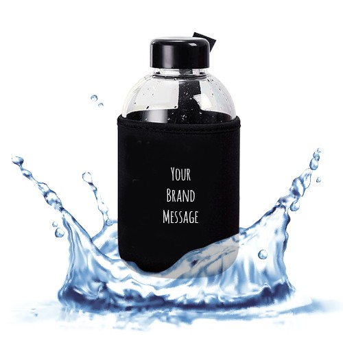 SPORTS High Silica Glass Bottle with Pouch - 550ml